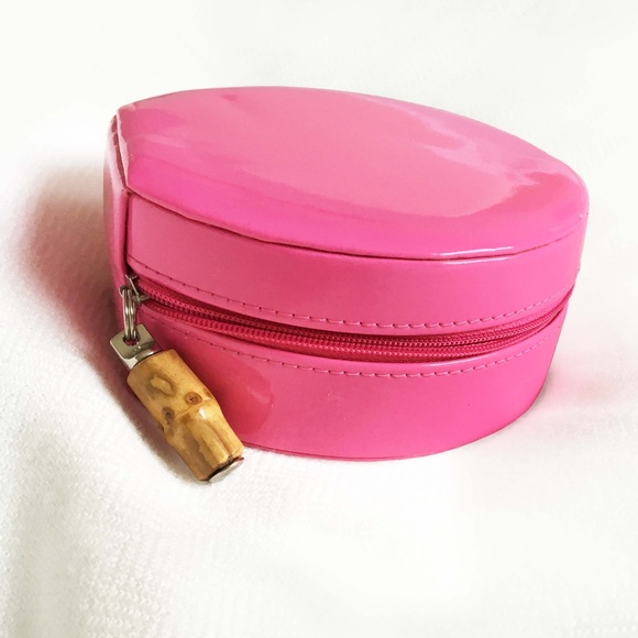 Hot Pink Mini Round Jewellery Case - Picture 2 of 6